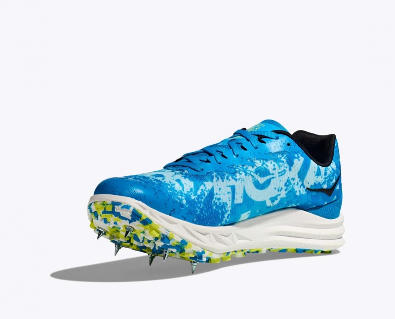 HOKA Crescendo XC Men's Track Spikes Blue / Green | NEV629837