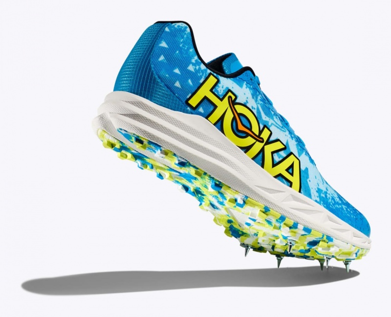 HOKA Crescendo XC Men's Track Spikes Blue / Green | NEV629837