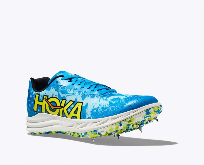 HOKA Crescendo XC Men's Track Spikes Blue / Green | NEV629837