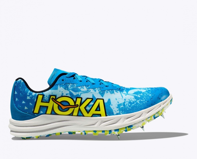 HOKA Crescendo XC Men\'s Track Spikes Blue / Green | NEV629837