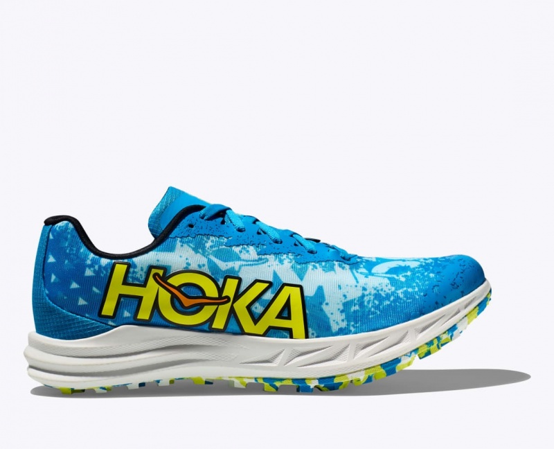 HOKA Crescendo XC Spikeless Men\'s Track Spikes Blue / Green | LIR645032