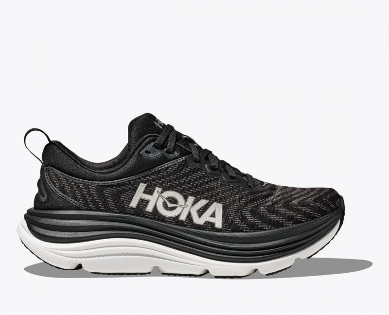 HOKA Gaviota 5 Men\'s Running Shoes Black / White | LTD879325