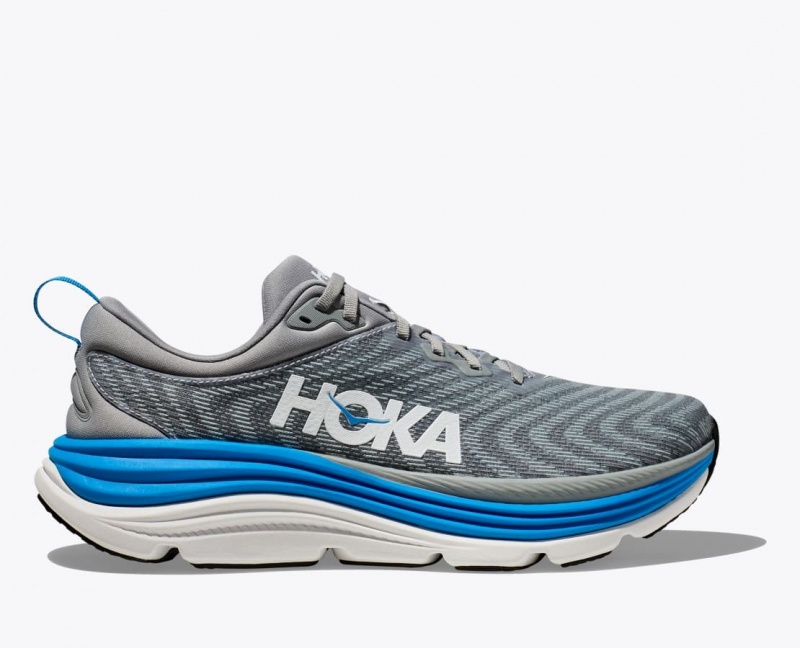 HOKA Gaviota 5 Men\'s Running Shoes Grey / Blue | YTH076814