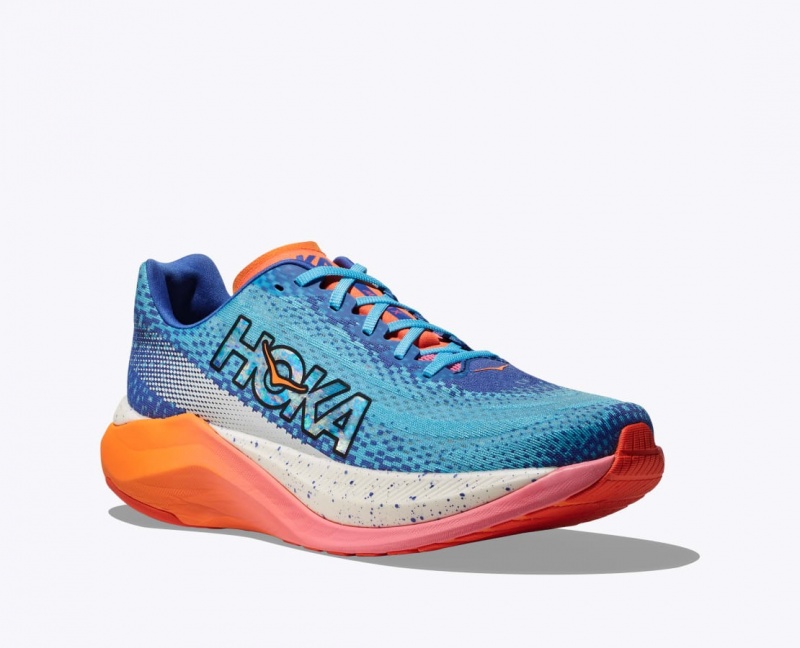 HOKA IRONMAN Mach X Men's Running Shoes Blue / White / Coral | GDL539426