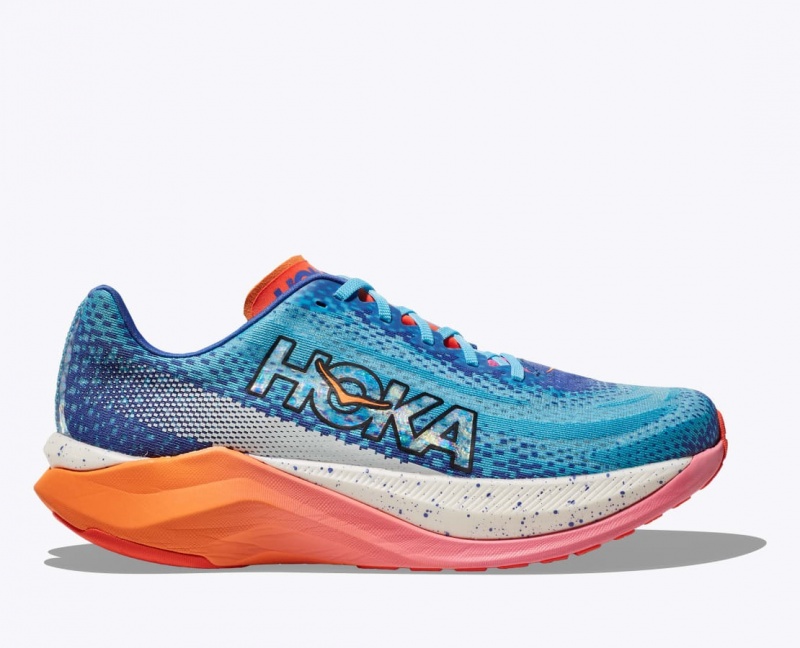 HOKA IRONMAN Mach X Men\'s Running Shoes Blue / White / Coral | GDL539426