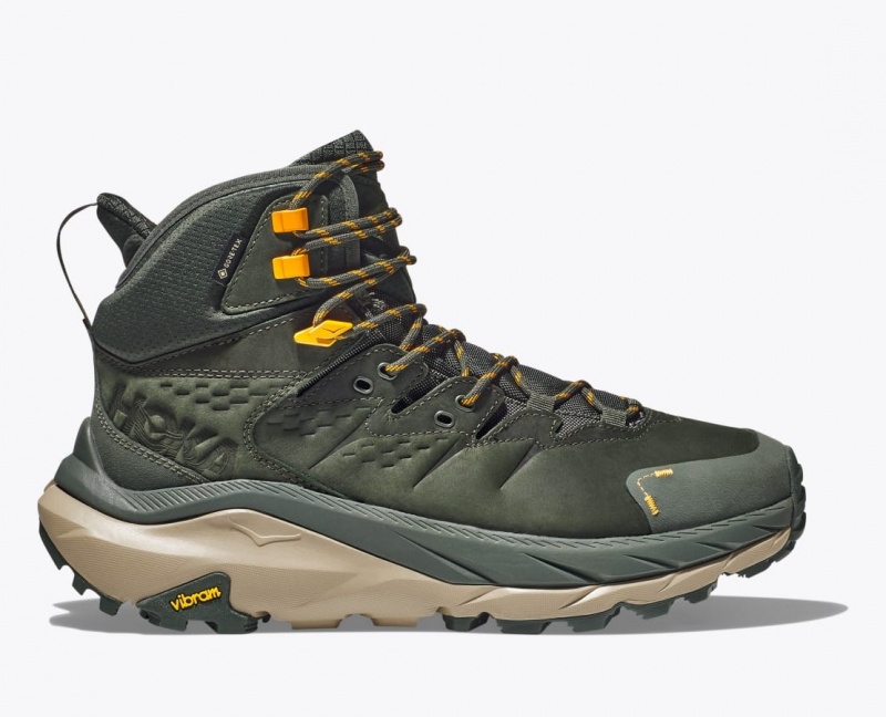 HOKA Kaha 2 GTX Men\'s Hiking Boots Dark Green | JCX458139