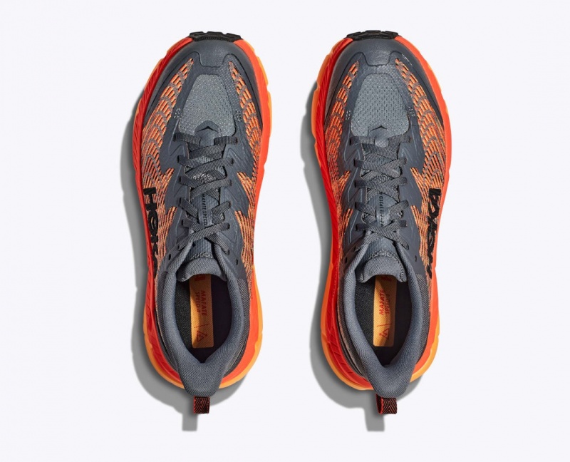 HOKA Mafate Speed 4 Men's Trail Running Shoes Dark Grey / Orange | LIW562790