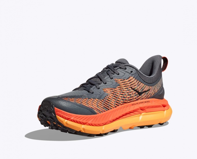 HOKA Mafate Speed 4 Men's Trail Running Shoes Dark Grey / Orange | LIW562790