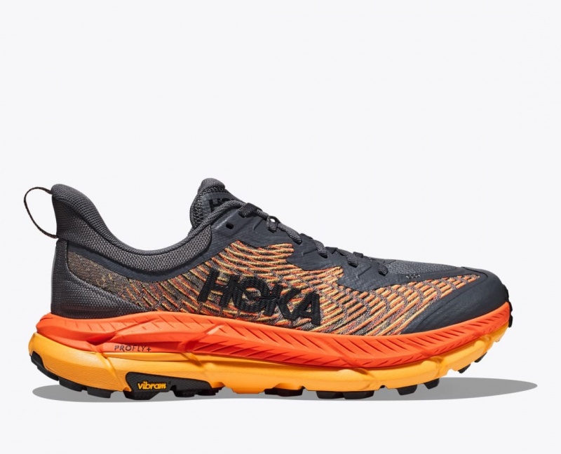 HOKA Mafate Speed 4 Men\'s Trail Running Shoes Dark Grey / Orange | LIW562790