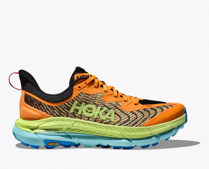 HOKA Mafate Speed 4 Men\'s Trail Running Shoes Orange / Green | IKZ281976