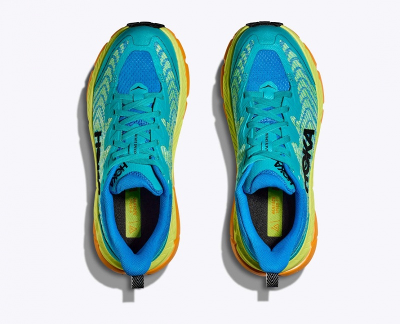 HOKA Mafate Speed 4 Men's Trail Running Shoes Turquoise / Green / Orange | VAI846013