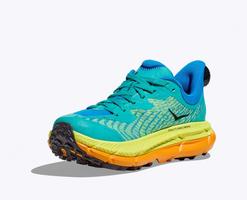 HOKA Mafate Speed 4 Men's Trail Running Shoes Turquoise / Green / Orange | VAI846013