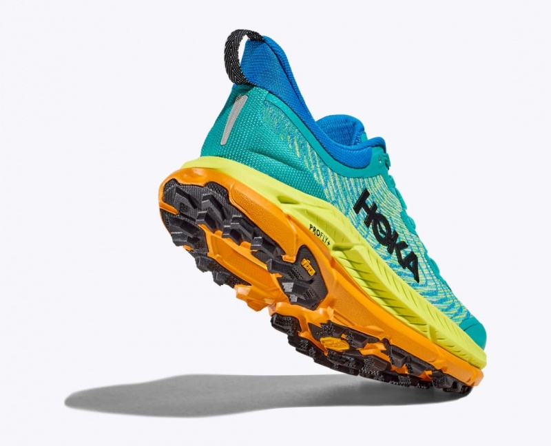 HOKA Mafate Speed 4 Men's Trail Running Shoes Turquoise / Green / Orange | VAI846013