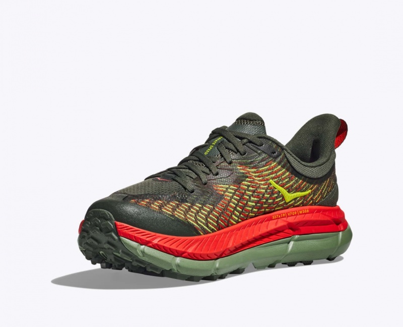 HOKA Mafate Speed 4 Men's Trail Running Shoes Olive / Red | ASN504267