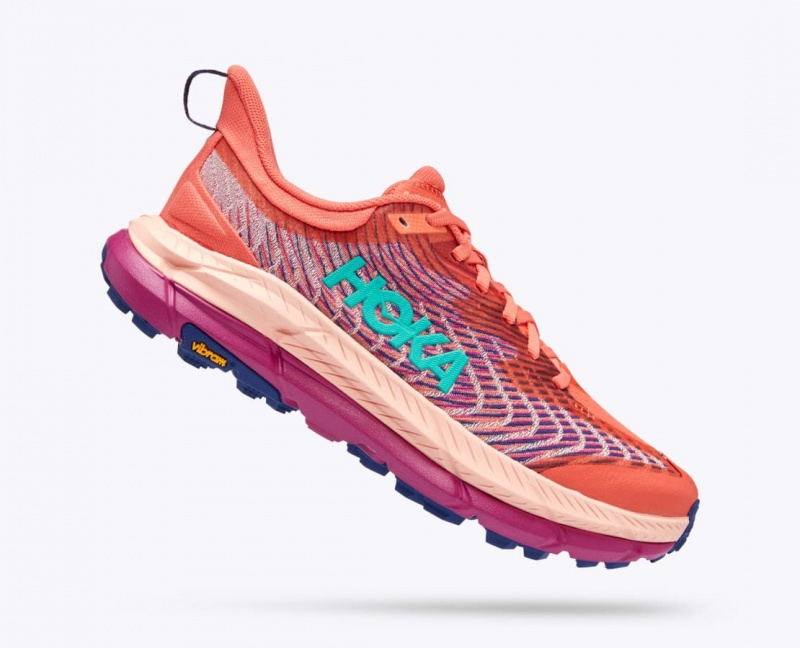 HOKA Mafate Speed 4 Women's Trail Running Shoes Coral / Red | XYA156083