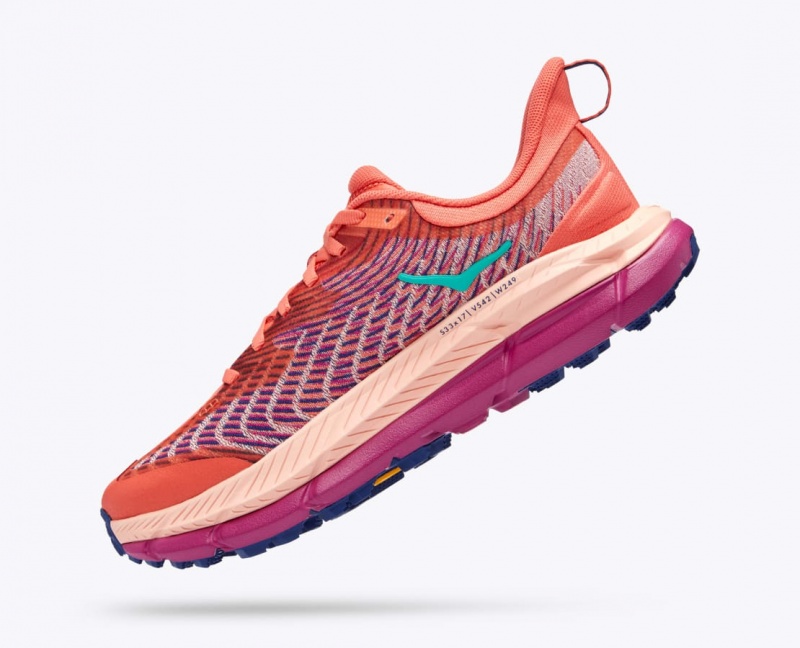 HOKA Mafate Speed 4 Women's Trail Running Shoes Coral / Red | XYA156083