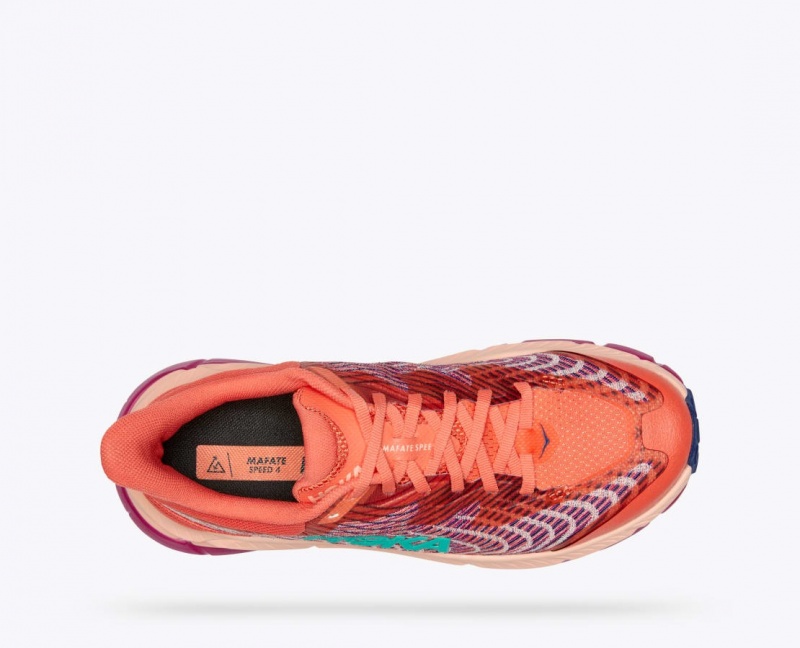 HOKA Mafate Speed 4 Women's Trail Running Shoes Coral / Red | XYA156083