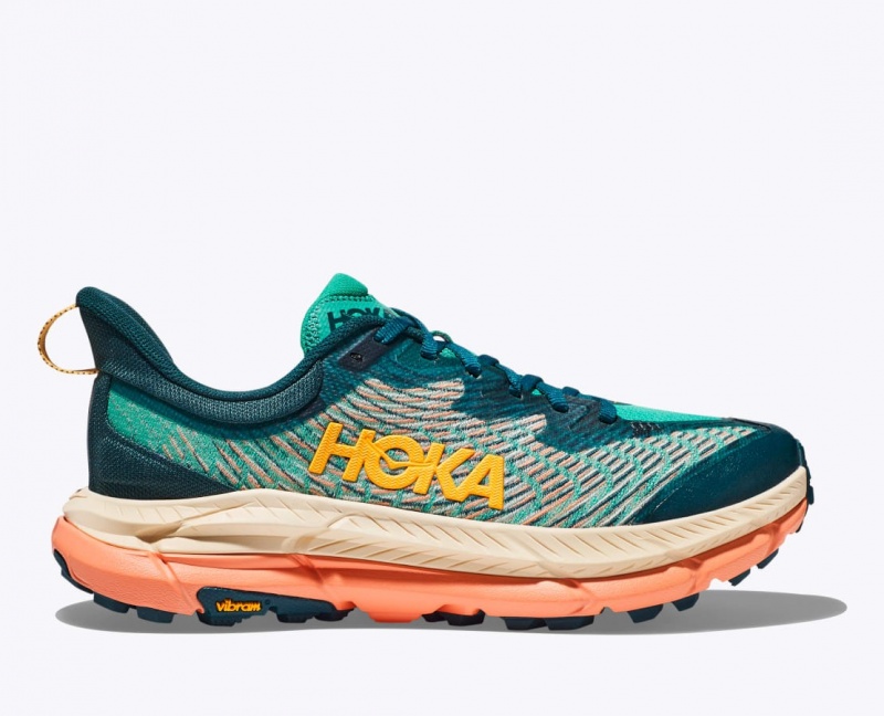 HOKA Mafate Speed 4 Women\'s Trail Running Shoes Dark Turquoise / Orange | WKP530816