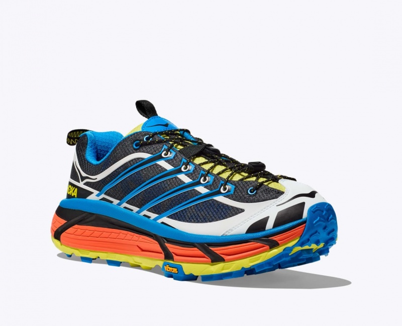 HOKA Mafate Three2 Women's Trail Running Shoes Black / Blue | FTE107394