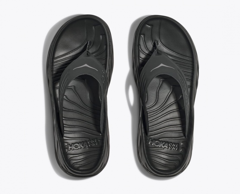 HOKA ORA Recovery Men's Flip Flops Black | WKD953620