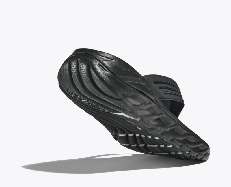 HOKA ORA Recovery Men's Flip Flops Black | WKD953620