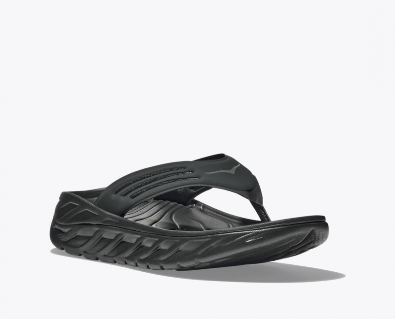 HOKA ORA Recovery Men's Flip Flops Black | WKD953620