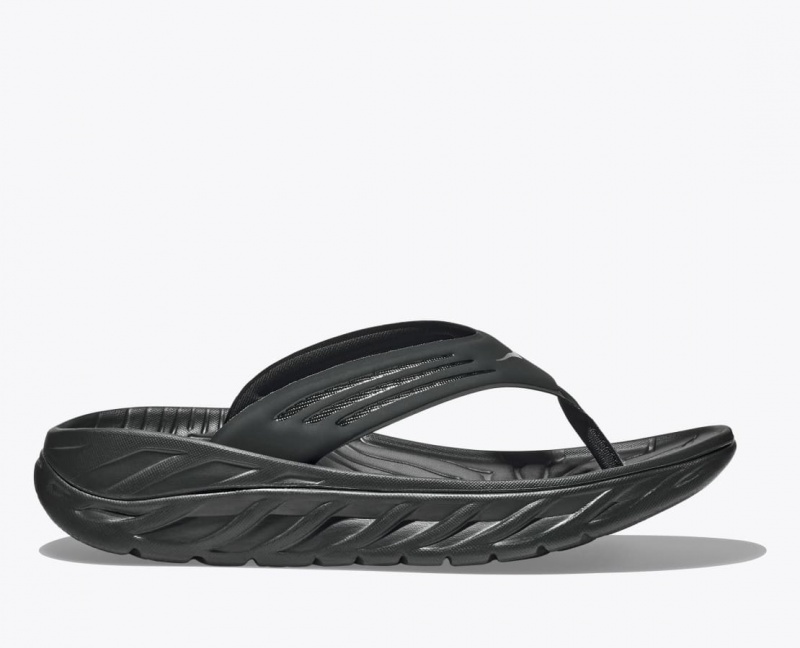 HOKA ORA Recovery Men\'s Flip Flops Black | WKD953620