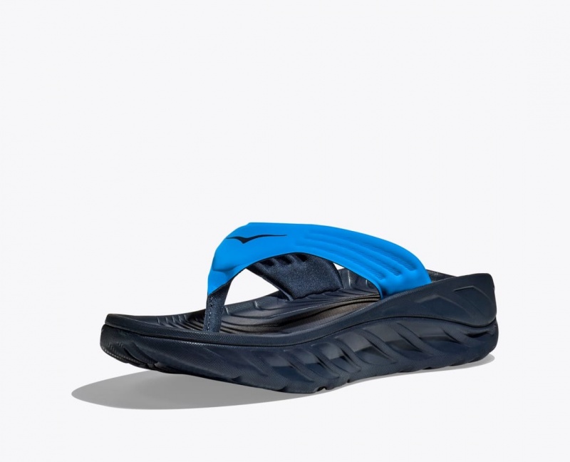 HOKA ORA Recovery Men's Flip Flops Blue / Black | KFE892415