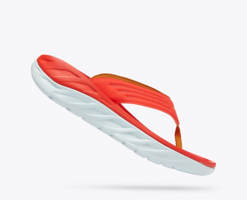 HOKA ORA Recovery Men's Flip Flops Dark Coral | WKB435291