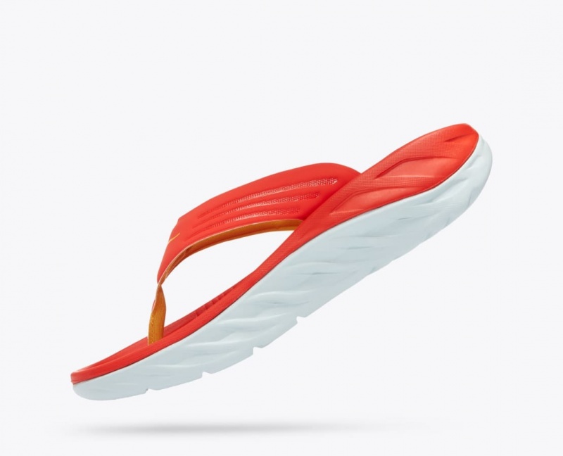 HOKA ORA Recovery Men's Flip Flops Dark Coral | WKB435291