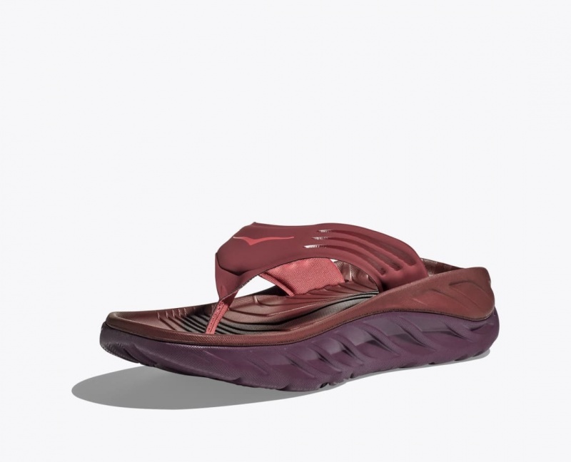 HOKA ORA Recovery Men's Flip Flops Dark Red | DPS943501