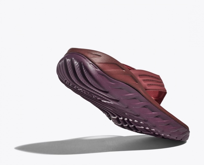 HOKA ORA Recovery Men's Flip Flops Dark Red | DPS943501