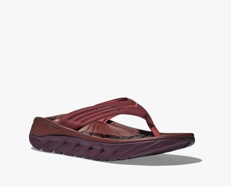 HOKA ORA Recovery Men's Flip Flops Dark Red | DPS943501