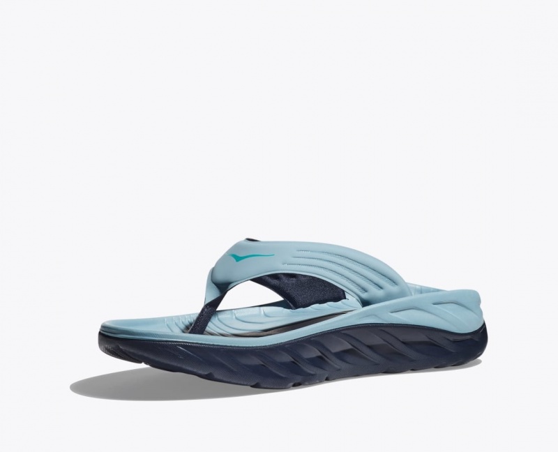 HOKA ORA Recovery Men's Flip Flops Light Blue / Black | SIE315907