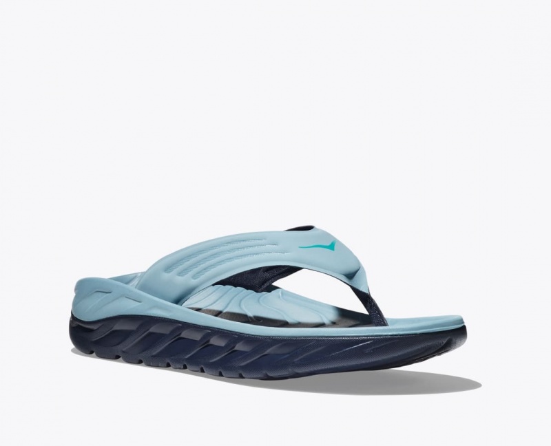 HOKA ORA Recovery Men's Flip Flops Light Blue / Black | SIE315907