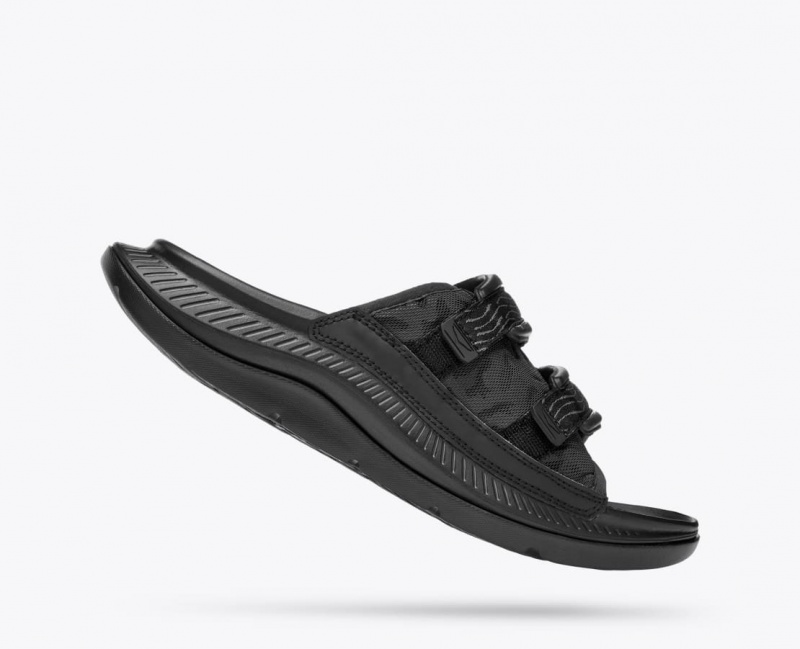 HOKA Ora Luxe Men's Slide Black | ZBS172403