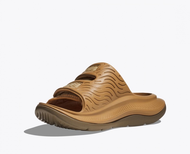 HOKA Ora Luxe Men's Slide Brown | EBG734201