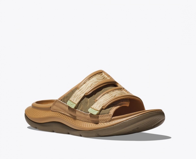 HOKA Ora Luxe Men's Slide Brown | EBG734201