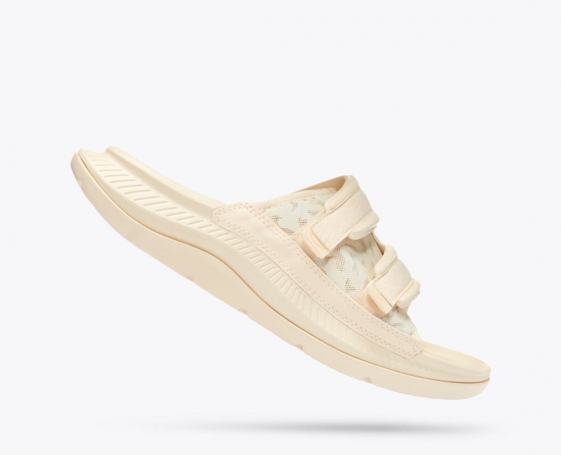 HOKA Ora Luxe Men's Slide Cream | VDG614358