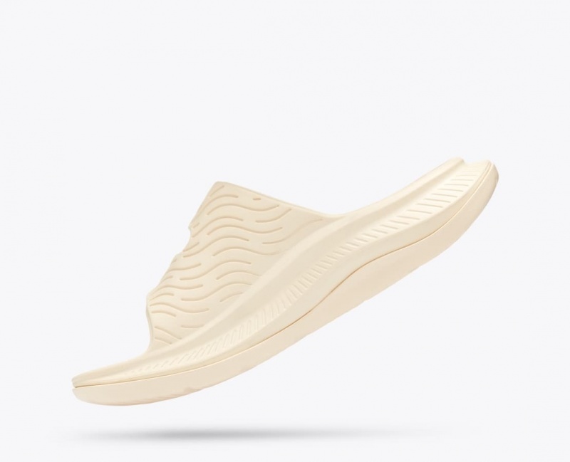 HOKA Ora Luxe Men's Slide Cream | VDG614358