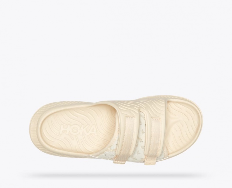 HOKA Ora Luxe Men's Slide Cream | VDG614358