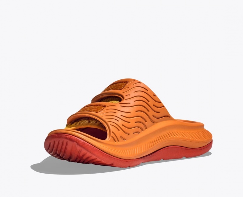 HOKA Ora Luxe Men's Slide Dark Orange | KUB961724