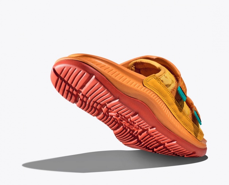 HOKA Ora Luxe Men's Slide Dark Orange | KUB961724