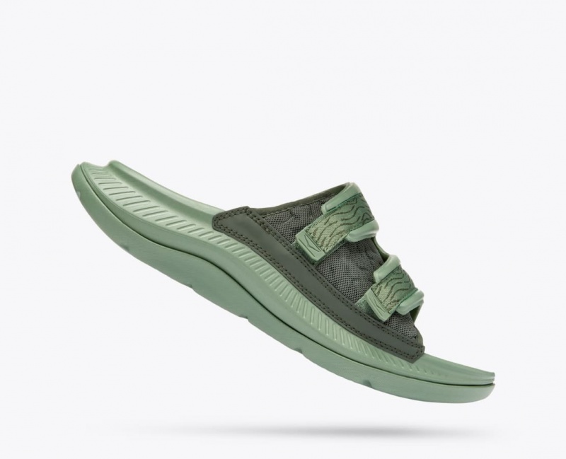 HOKA Ora Luxe Men's Slide Green | VUI504138