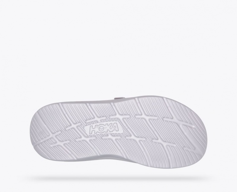 HOKA Ora Luxe Men's Slide Light Beige / Grey | VCJ217084