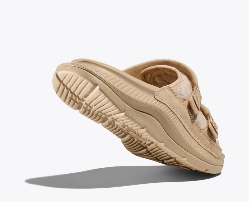 HOKA Ora Luxe Men's Slide Light Khaki | CWX629341