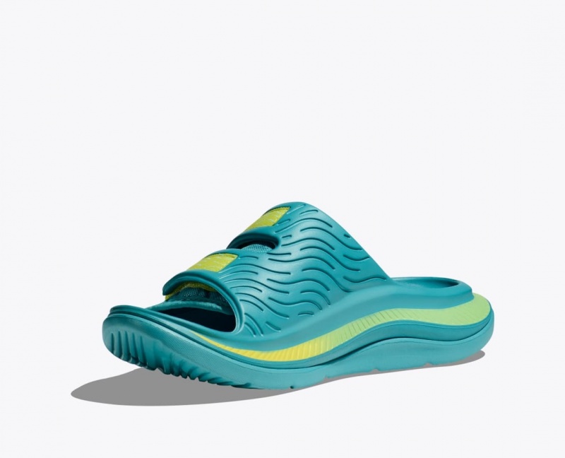 HOKA Ora Luxe Men's Slide Turquoise | DRU718953