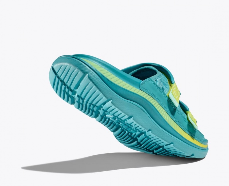 HOKA Ora Luxe Men's Slide Turquoise | DRU718953