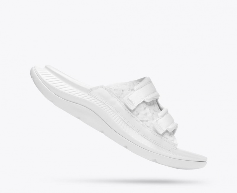 HOKA Ora Luxe Men's Slide White | MLO340967