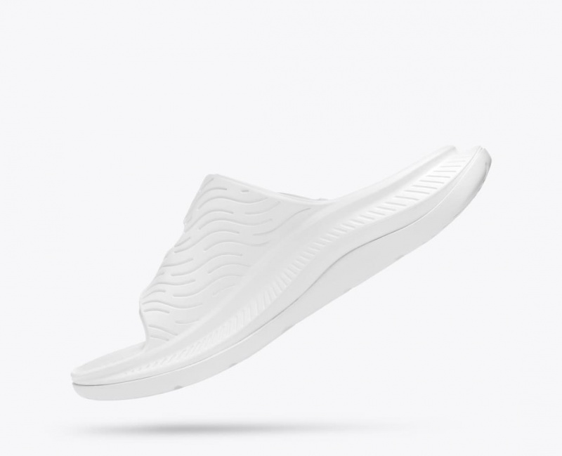 HOKA Ora Luxe Men's Slide White | MLO340967